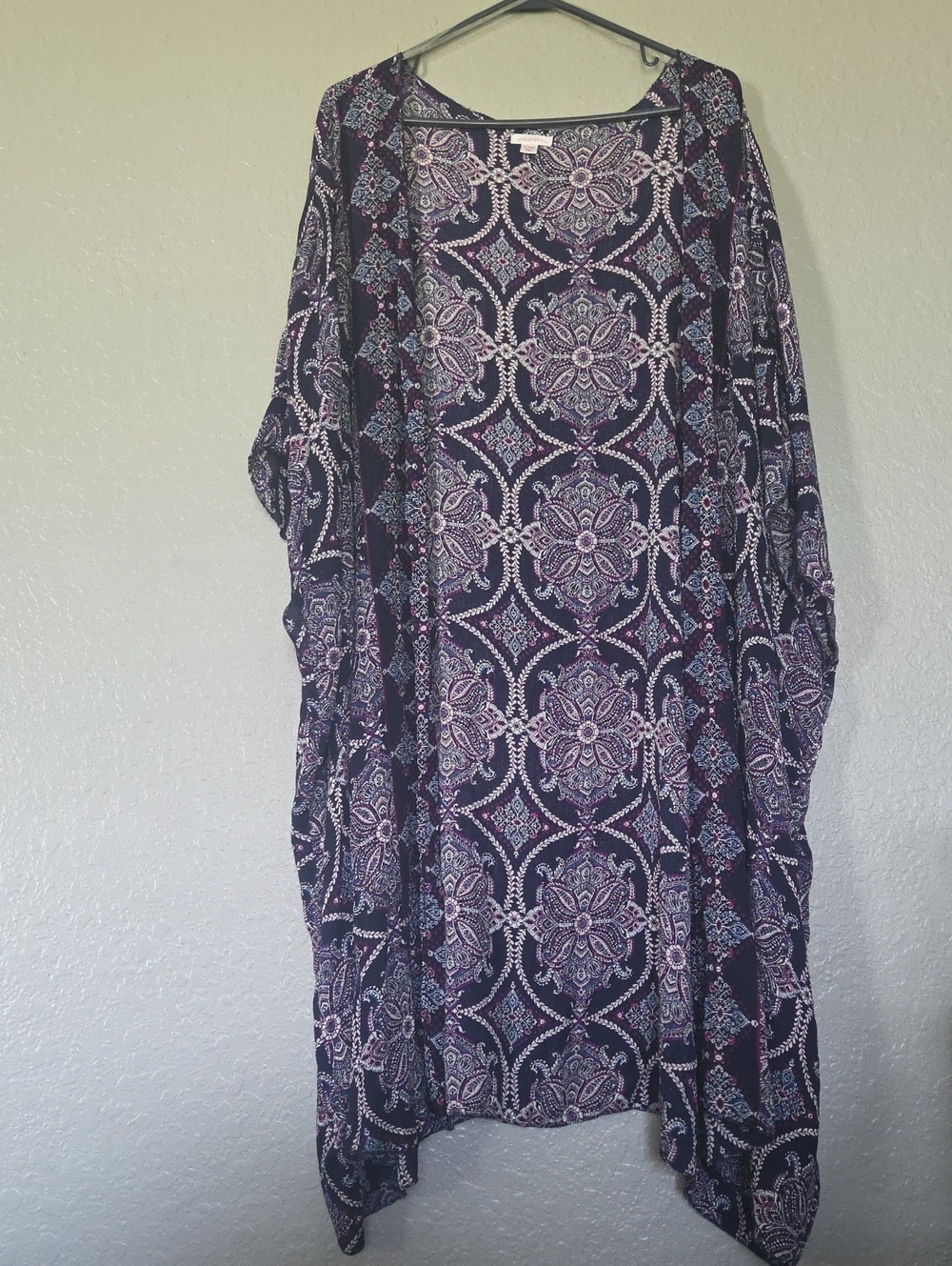 Xhilaration Navy Paisley with Lavender Accents Swim Cover Up